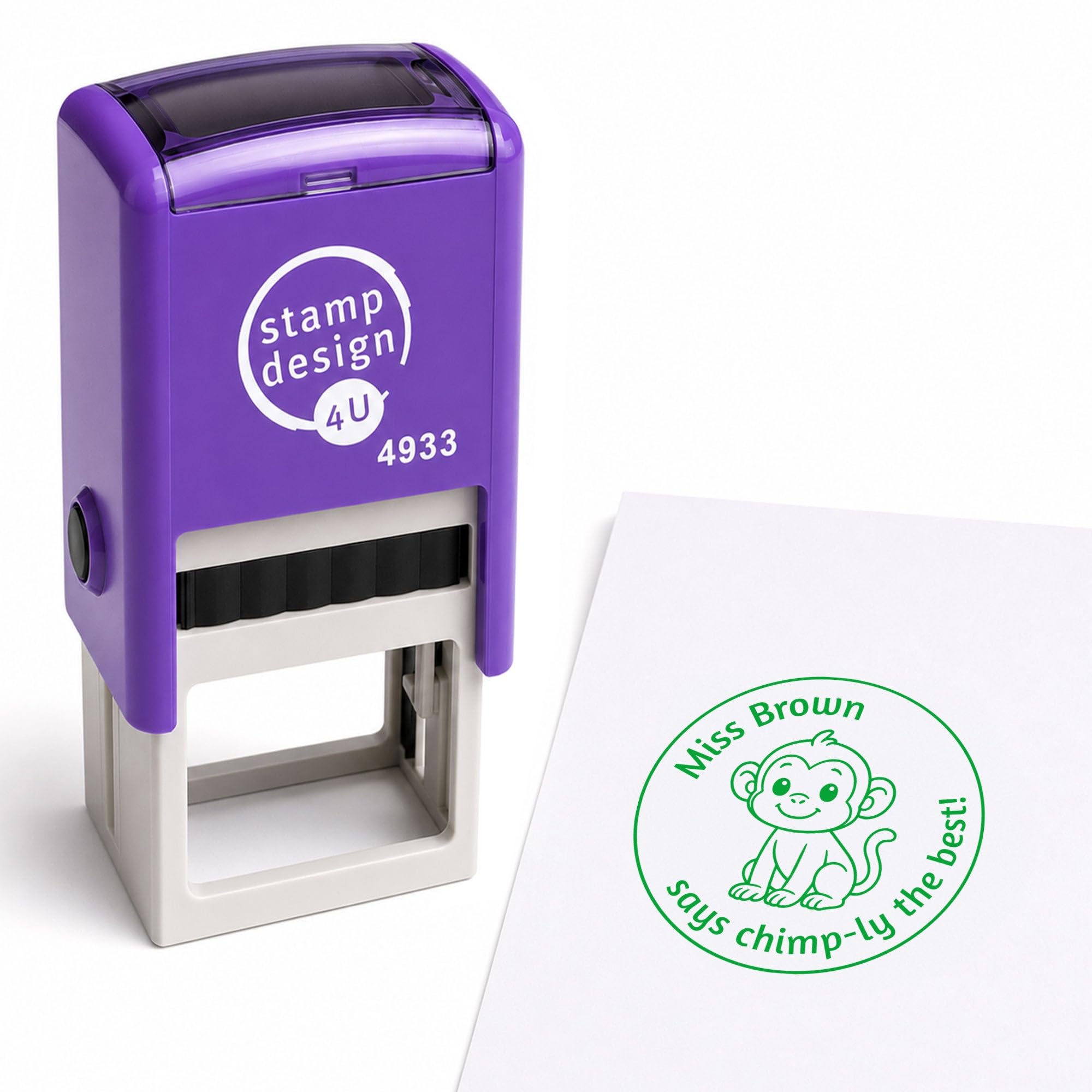 SD4U 4933 Personalised Clothing Name Stamp – 25 x 25mm – Green Ink