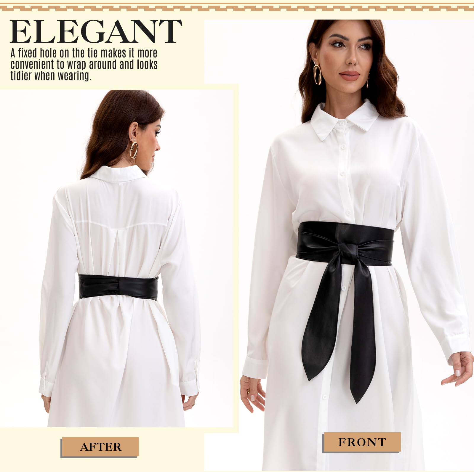 3 Pack Obi Belts for Women, Fashion PU Leather Wrap Around Wide Corset Belt, Soft Wide Obi Belt, Waistband Knotted Cinch Wrap Belts for Women Dresses (Large Black Brown Coffee?