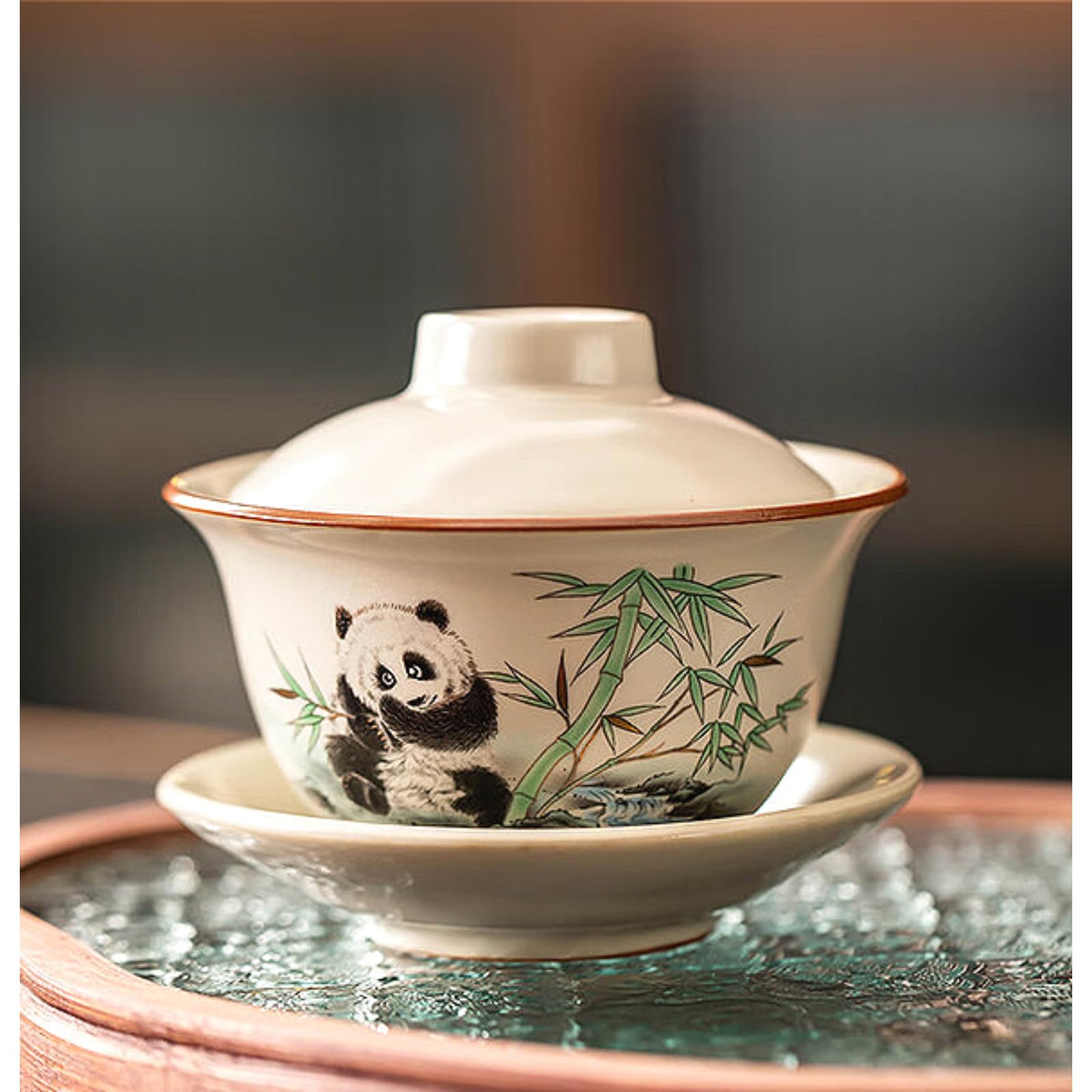 Tasse à thé Gaiwan Ruyao céramique de 120 ml pour infusion en porcelaine
