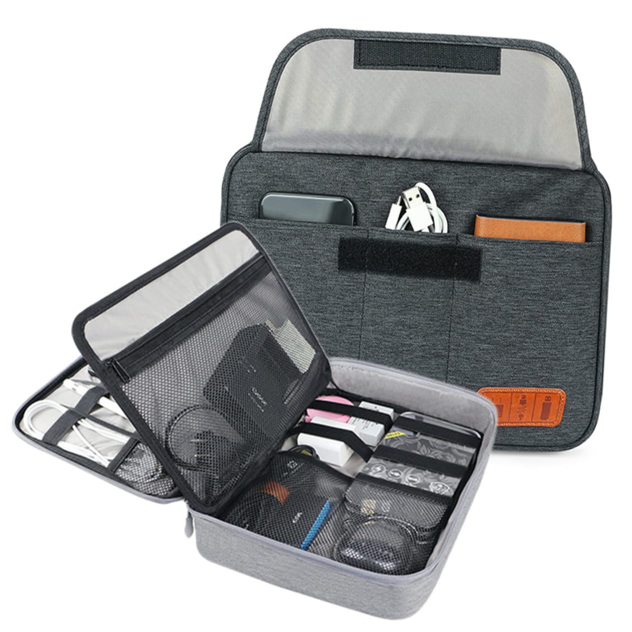 NUOBESTY Organizer Borsa Per Cavi Esterni Custodia Per Dispositivi Elettronici e Digitali Spazio Di Archiviazione Ampio Per Telefoni e Tablet Da Design Strati Maniglia Per Trasporto Comodo