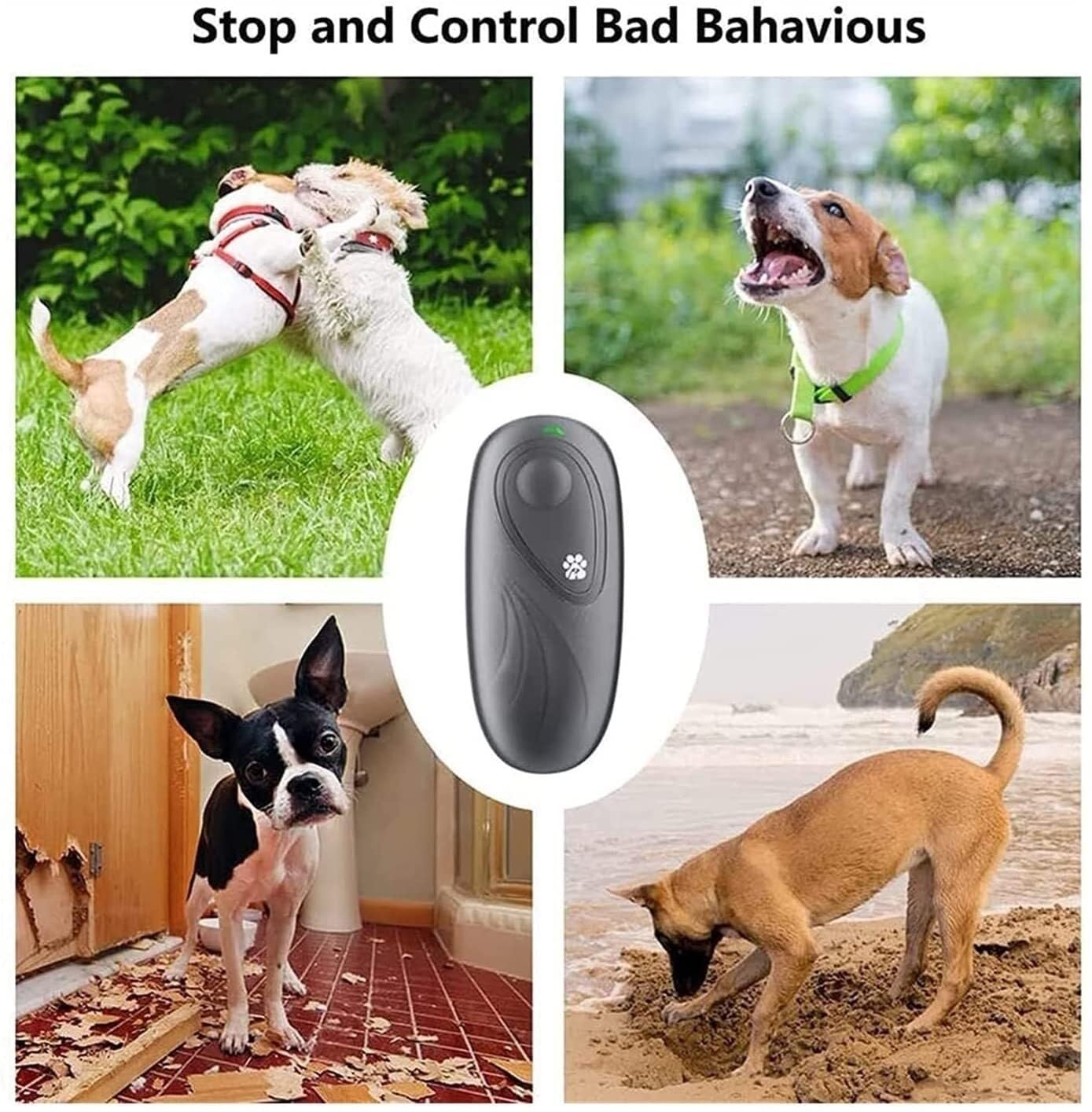 Dispositivo ultrasónico de Control ladridos con IA y tecnología grabación. Evita Que los Perros ladren. Control automático en Interiores