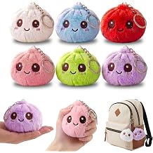 6 Pack Cute Dumpling Toys Keychain, Plush Squishy Toys for Kids Boys Girls | Dumpling Stuffed Toy Keyring for Bag, Backpack - Kawaii Mini Plushie Gift for Kids, Teens