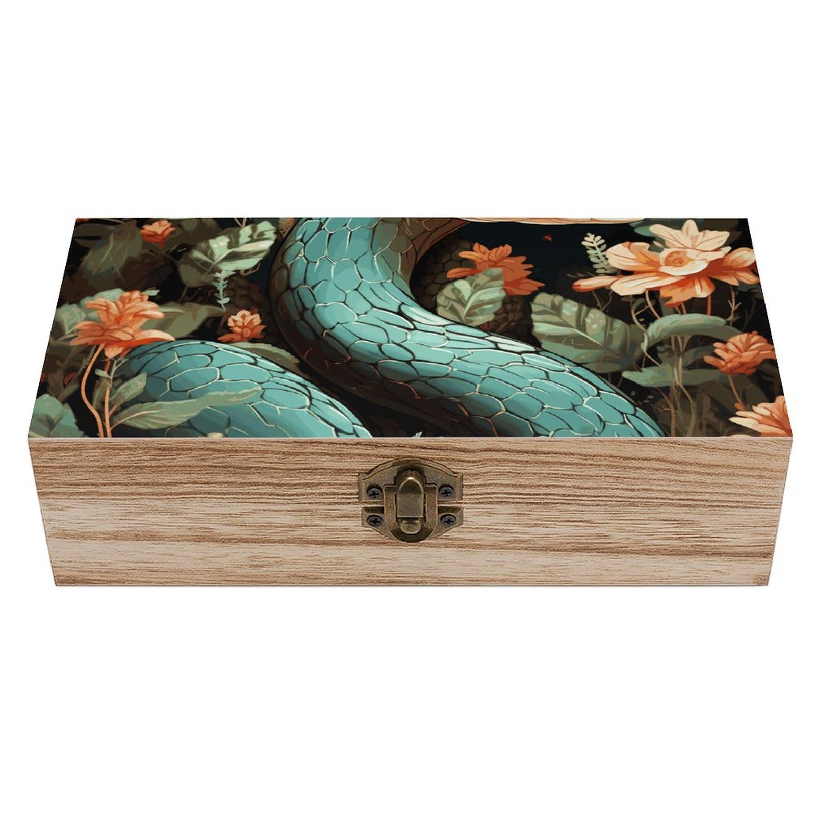 Boîte de rangement en bois serpent fleur : rangez enfin vos souvenirs et loisirs