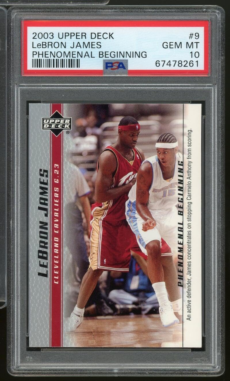 LeBron James Rookie Card 2003 Upper Deck Phenomenal Beginning #9 PSA 10