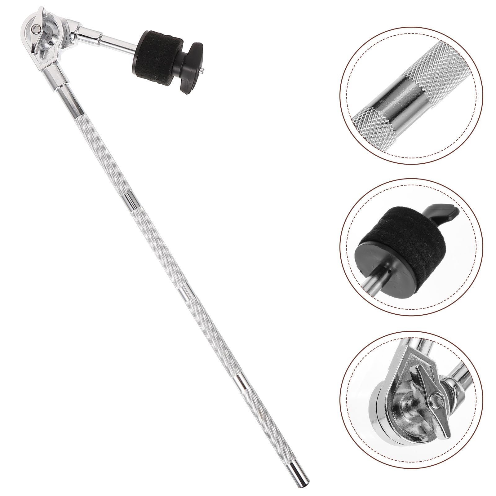 Beckenarm Klemme mit Verstellbarem Auslegerarm aus Metall und Filz für Stabiles Schlagzeugzubehör als Erweiterung für Drum Bausatz und Beckenständer