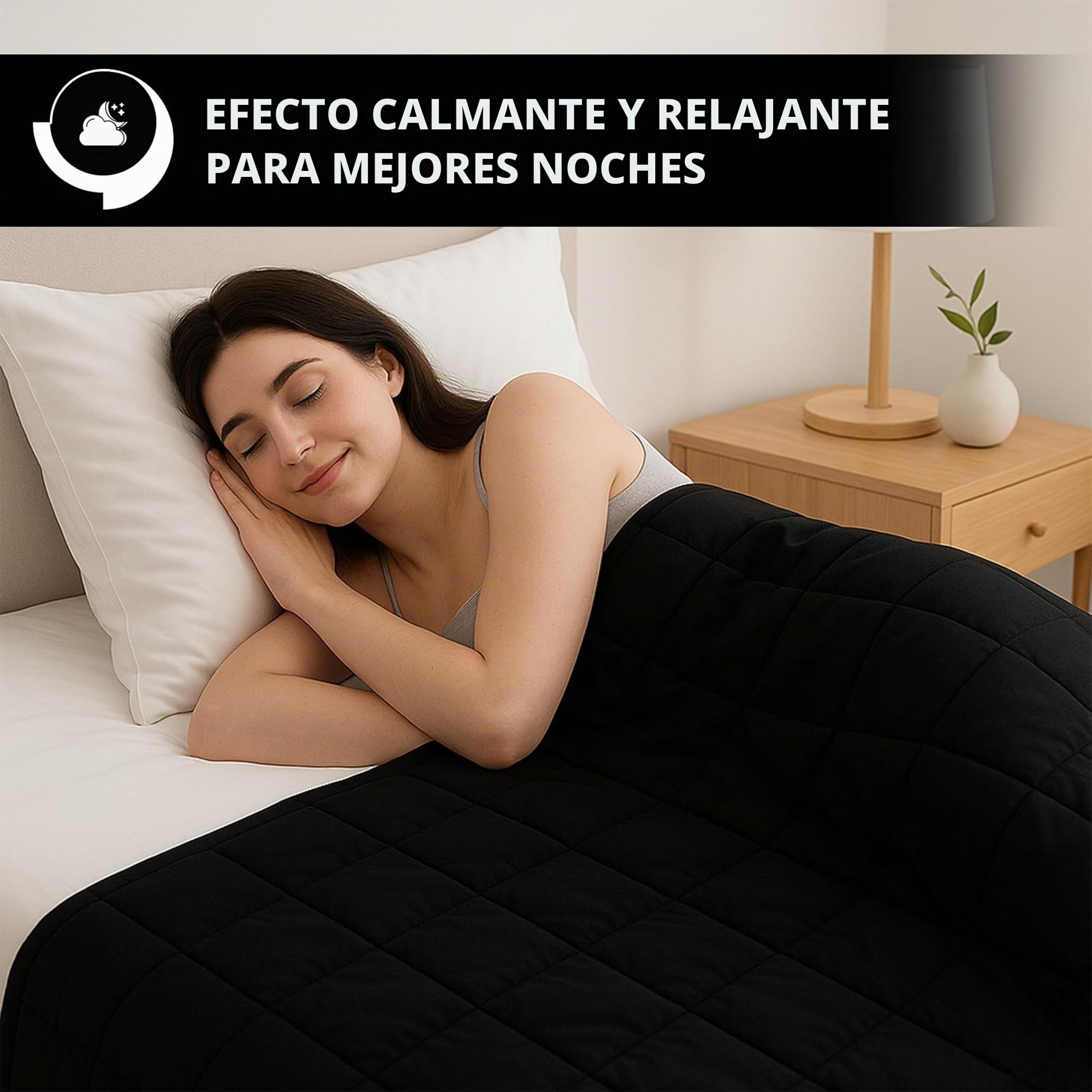 Vonia Manta ponderada 7 kg - 150 x 200 cm - Manta Lastrada Relajante y calmante