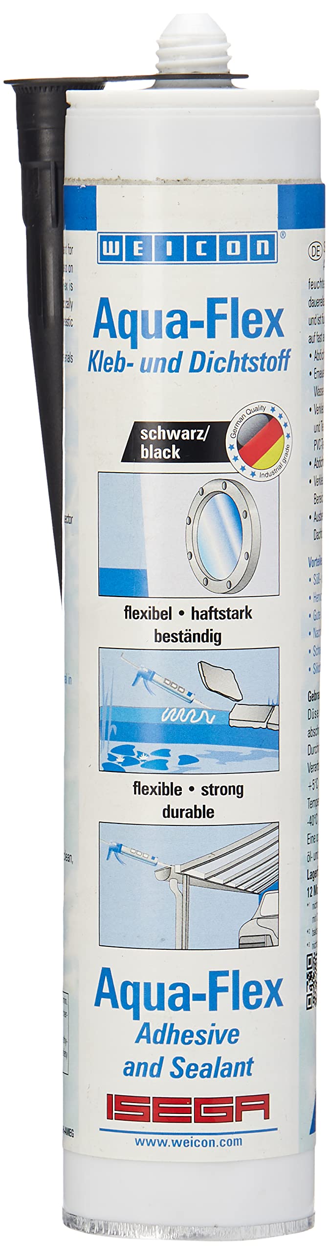 Weicon Aqua Flex Black Adhesive And Sealant 310Ml