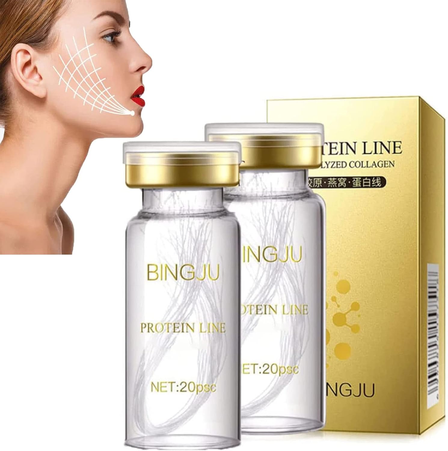 FETNHU Hilos Tensores para El Rostro, Hilos de Colageno