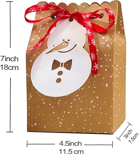 Miniatura 2 de HDFSP 12 bolsas de regalo de papel kraft de Navidad, bolsas de papel de Navidad para regalos de fiesta de Navidad con etiquetas y cintas