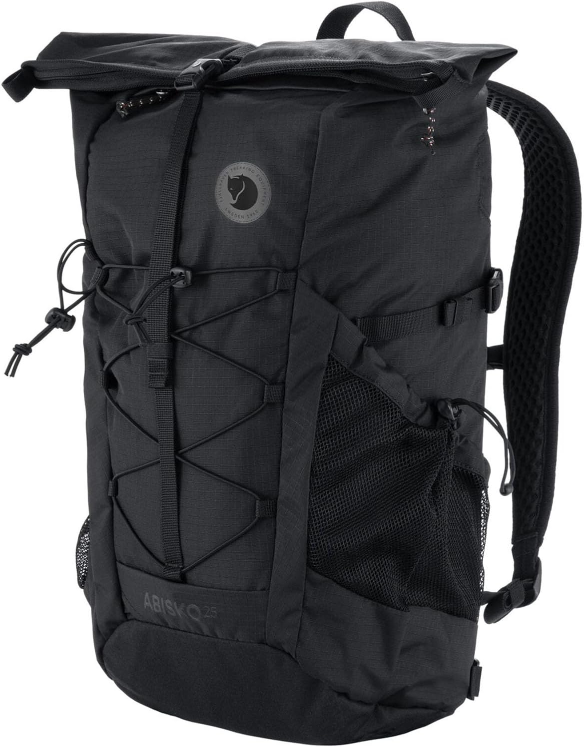 Fjällräven Abisko Hike Foldsack Backpack - Lightweight Fabric, Roll-Top Storage, Trail Ready - Hiking, Trekking, Black, One Size