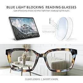 XVXV Reading Glasses for Women Men - Blue Light Blocking Readers Oversize Oprah Square Anti Glare/Eyestrain Spring Hinge(3Pack*Mix3,1.75X)