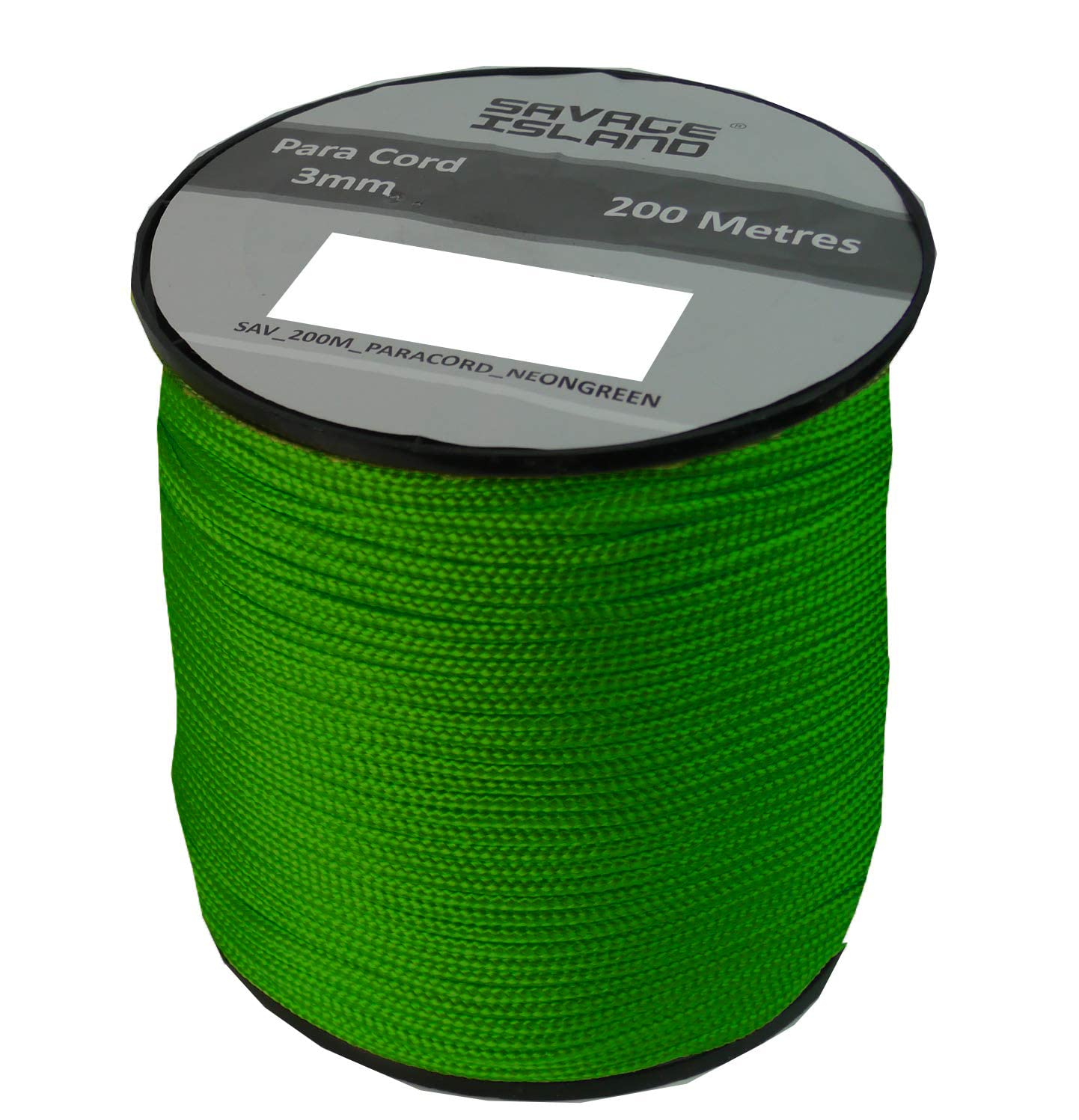 Savage Island 200m Reel Paracord Army Camping for Tent Basha Bivi Shelter Buidling Hammock Gardening Bushcraft (Neon Green)