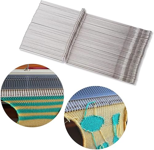 Miniatura 5 de Aguja para máquina de tejer, 50 agujas de acero para máquina de tejer, juego de agujas de acero de tela duradera, herramientas de costura para