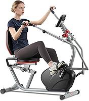 Vista 1 de ECHANFIT Recumbent Exercise Bike with Arm Exerciser for Home - Elliptical Recumbent Cross Trainer with Backlit Display, Pulse Sensor, 8-Level