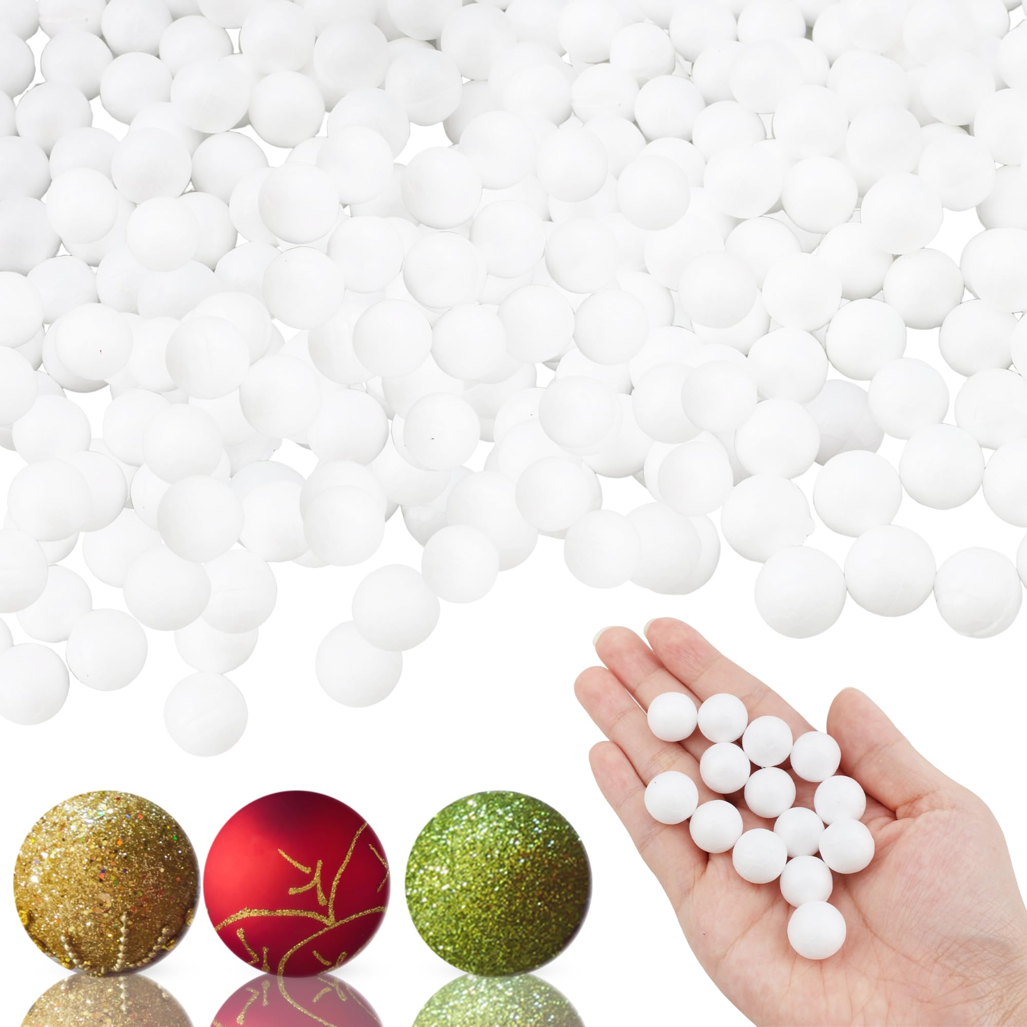 600 Pcs Blank Foam Balls Small DIY Craft Foam Balls Mini White Foam Balls Bulk for Arts Crafts School DIY Projects Ornaments Making Easter Christmas