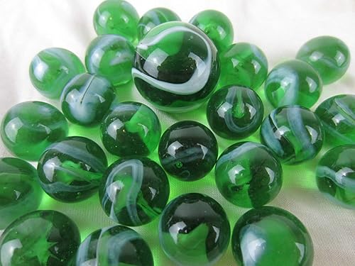 Miniatura 2 de 25 canicas de vidrio esmeralda piscina translúcido verderemolino blanco estilo clásico paquete de juego (24 jugadores, 1 tirador) decoraciónrelleno