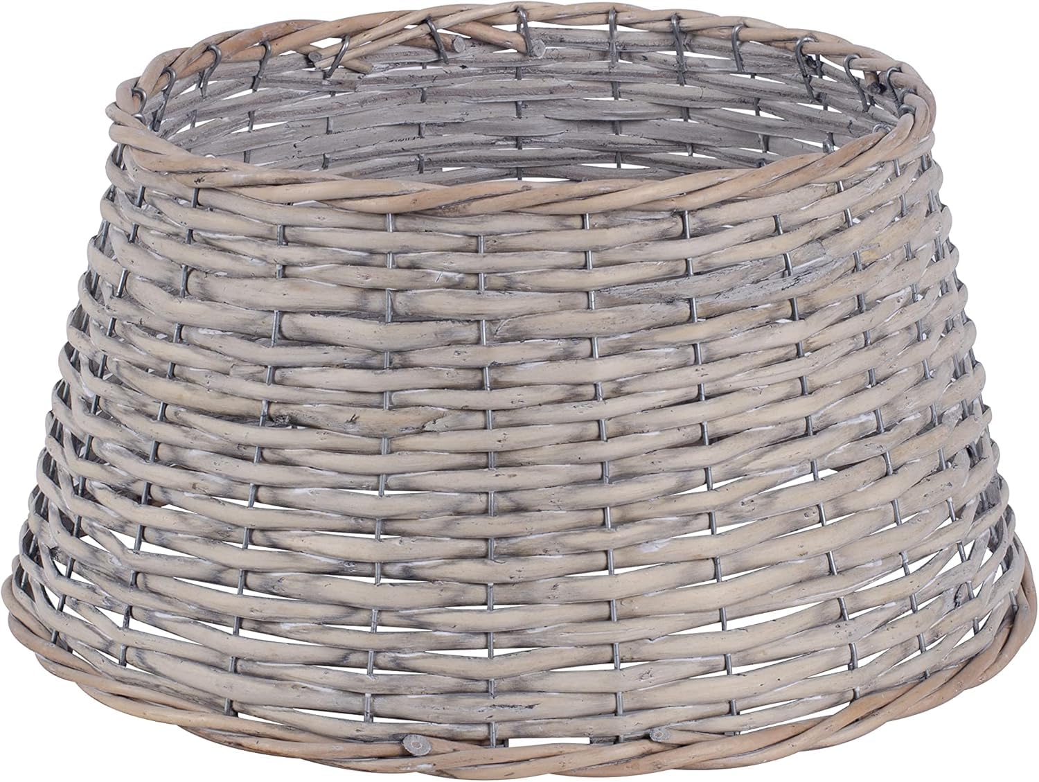 Floralcraft Grey Woven Willow Christmas Tree Skirt - 57Cm Base X 28Cm Height, Xmas Tree Stand Rattan Wicker Basket Christmas Tree Decoration (Grey)