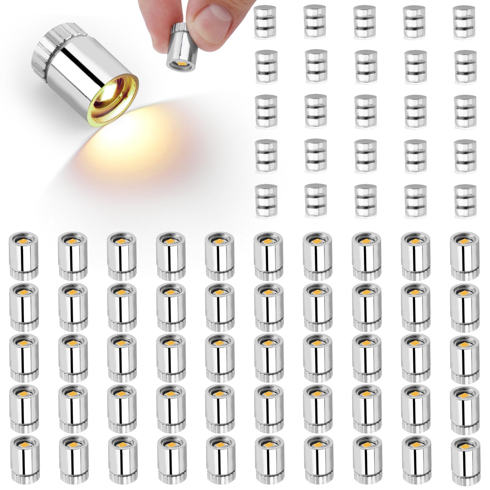 50 Sztuk Miniaturowych Lampek LED z 25 Bateriami, Zasilane Bateryjnie Miniaturowe Lampki Elektryczne do Lampionów Papierowych Akcesoriów do Domków dla Lalek (Ciepła Biel)