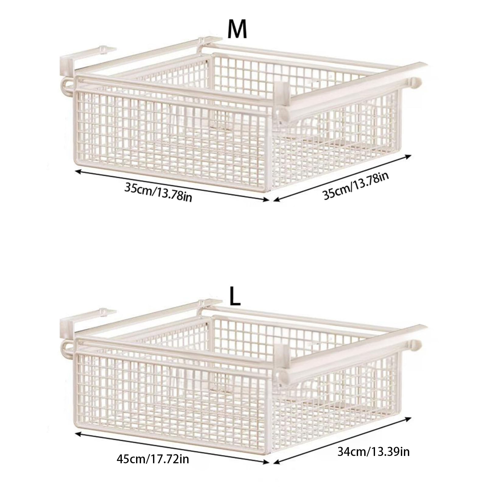 Cesta de almacenamiento con cajón extraíble colgante de metal para ropa - Organizador de cajón extraíble para debajo del estante - Cesta de almacenamiento para armario