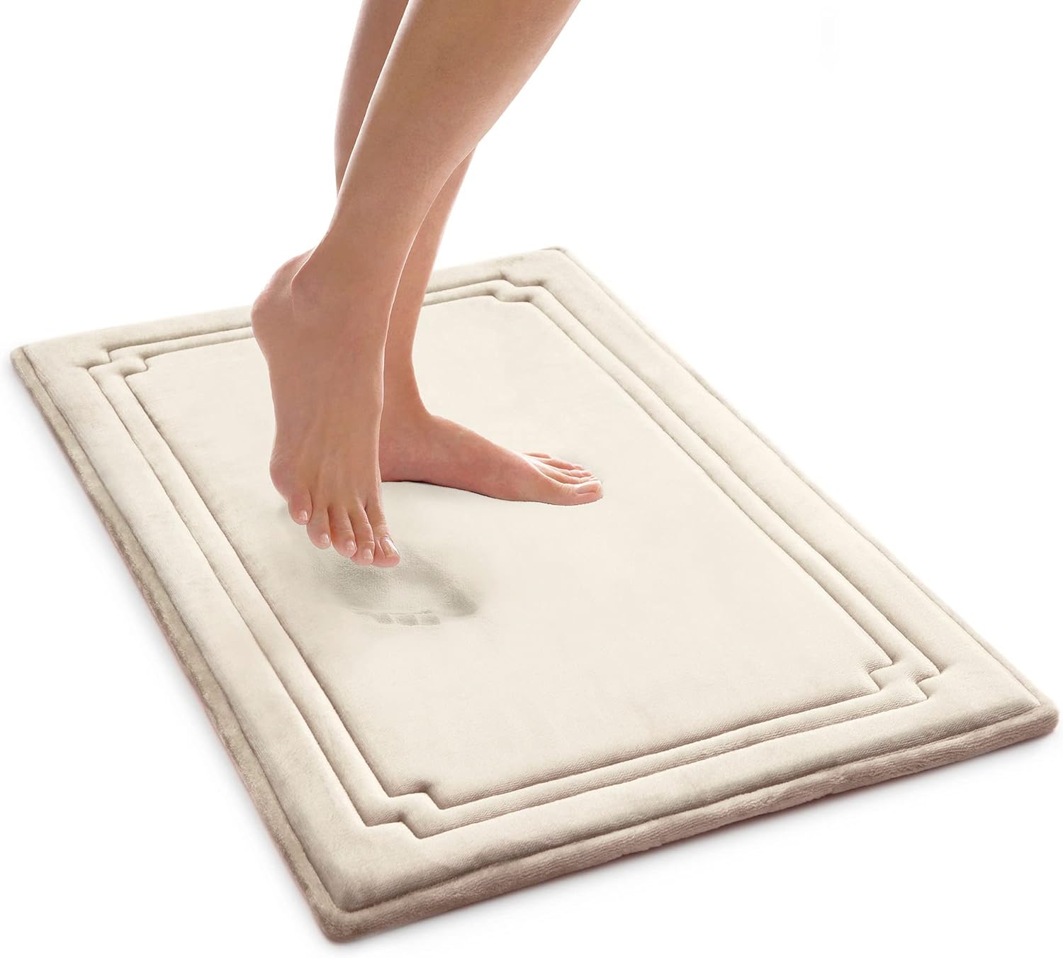 MICRODRY Luxurious Racetrack Twist Memory Foam Bath Mat, Absorbent Bath Mat with