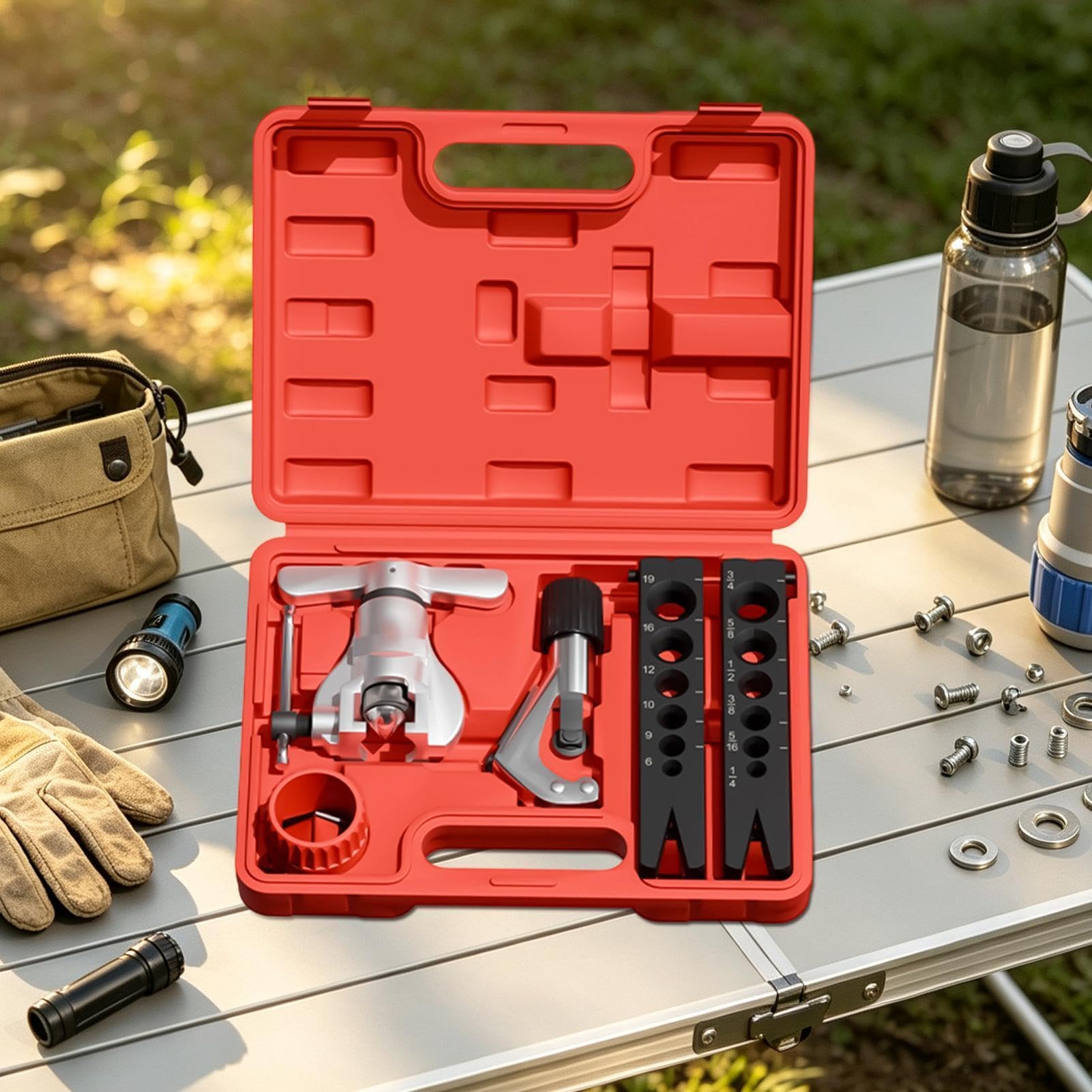 Kit Abocardador Tubería Freno Set Reparación y Mantenimiento Líneas Coche | Abocardadora Para Tubería Pesado Para Hogar Garaje Taller Industria Exterior Camión Sedán Automotriz