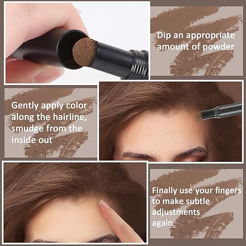 Miniatura 5 de Boobeen Polvo de línea capilar para cubrir las raíces al instante, sombra de cabello, impermeable, corrector de raíces para adelgazar el cabello,
