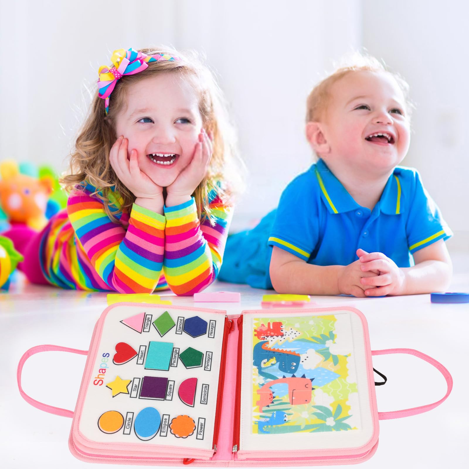 Montessori Busy Board - Livre d'activités sensorielles 8-en-1, développement motricité fine éducation préscolaire