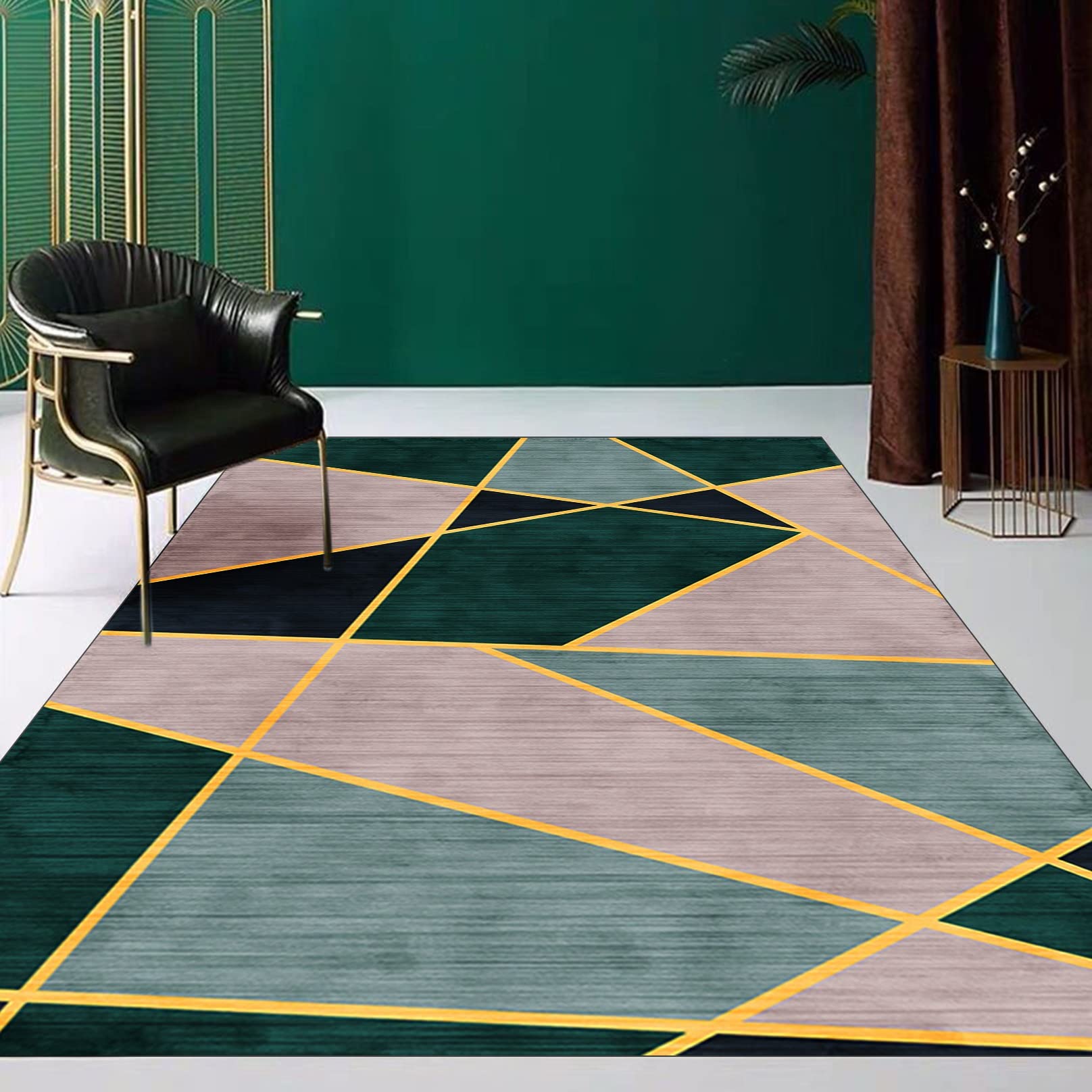 Tapis de cuisine 110x280cm géométrique antidérapant pour couloir et balcon