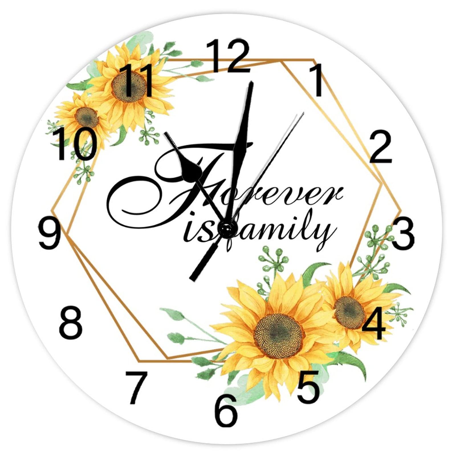 Horloge silencieuse sans tic-tac en bois avec citation 38 cm