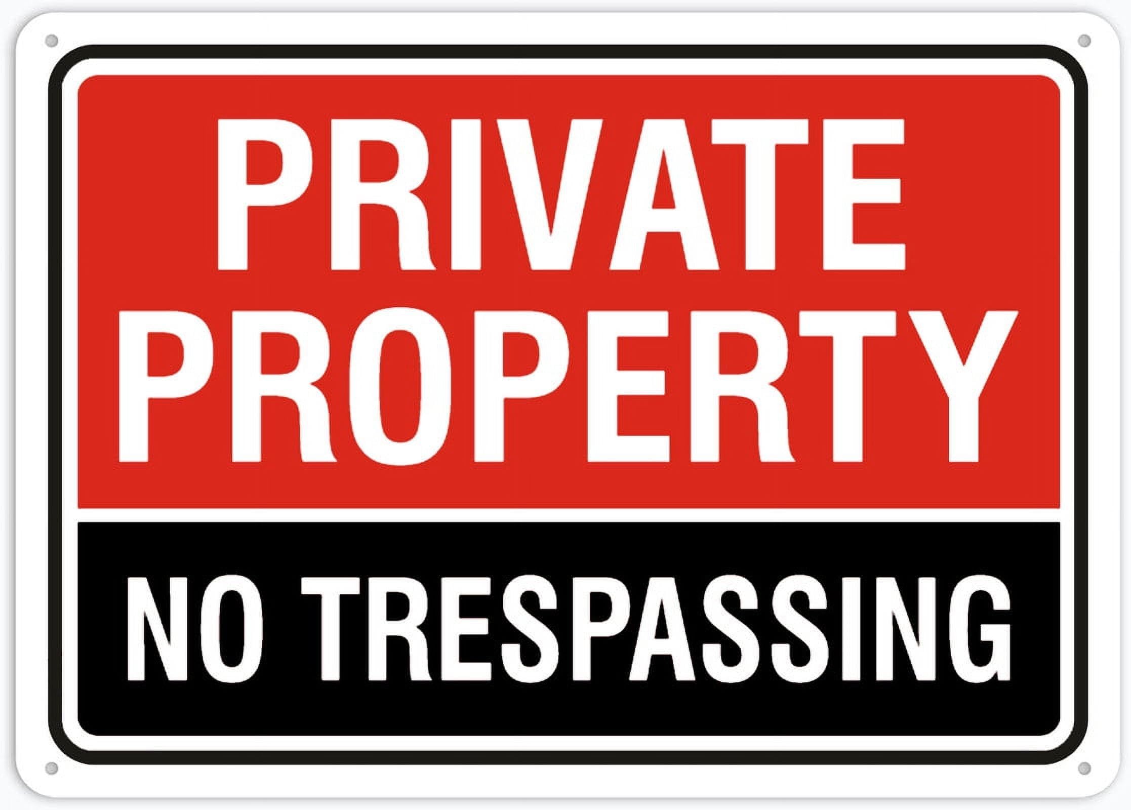 Private Property No Trespassing Retro Funny Novelty Art Backyard Funny Wall Décor Poster Cafe Plaque Tin Sign 8x12 Inch