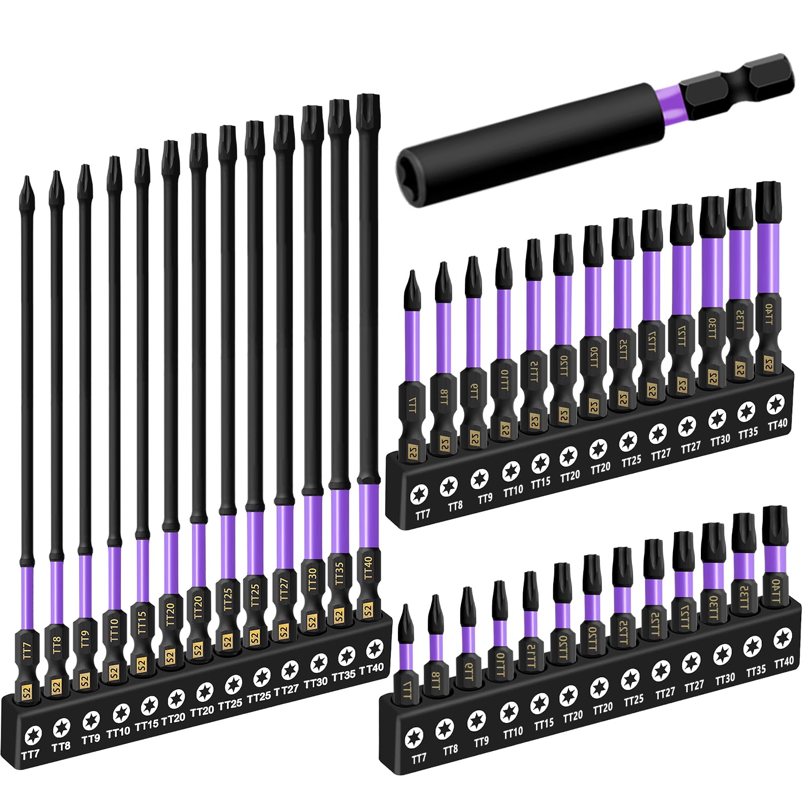 Embout Torx avec tige hexagonale de 6,35 mm et coffret de rangement pour tournevis
