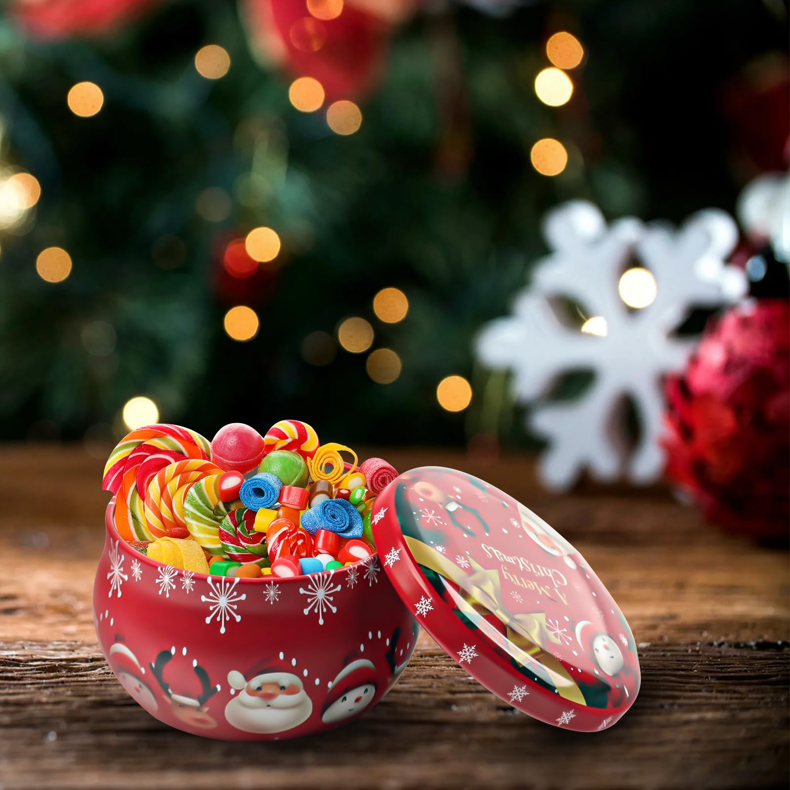 12 Mini Boîtes à Bougies Vides En Fer – Jolis Pots De Noël Pour Ranger Bonbons, Bijoux, Bougies DIY Ou Petits Cadeaux - 10