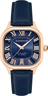 Thomas Earnshaw Coussin Mens Automatic 39mm Watch with Genuine Leather Strap ES-8284