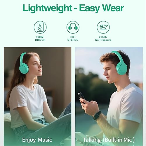 Miniatura 3 de MIDOLA - Auriculares Bluetooth MIDOLA con micrófono, plegables y ligeros, cubren las orejas, 68 horas de reproducción, 6 EQ, inalámbricos, estéreo