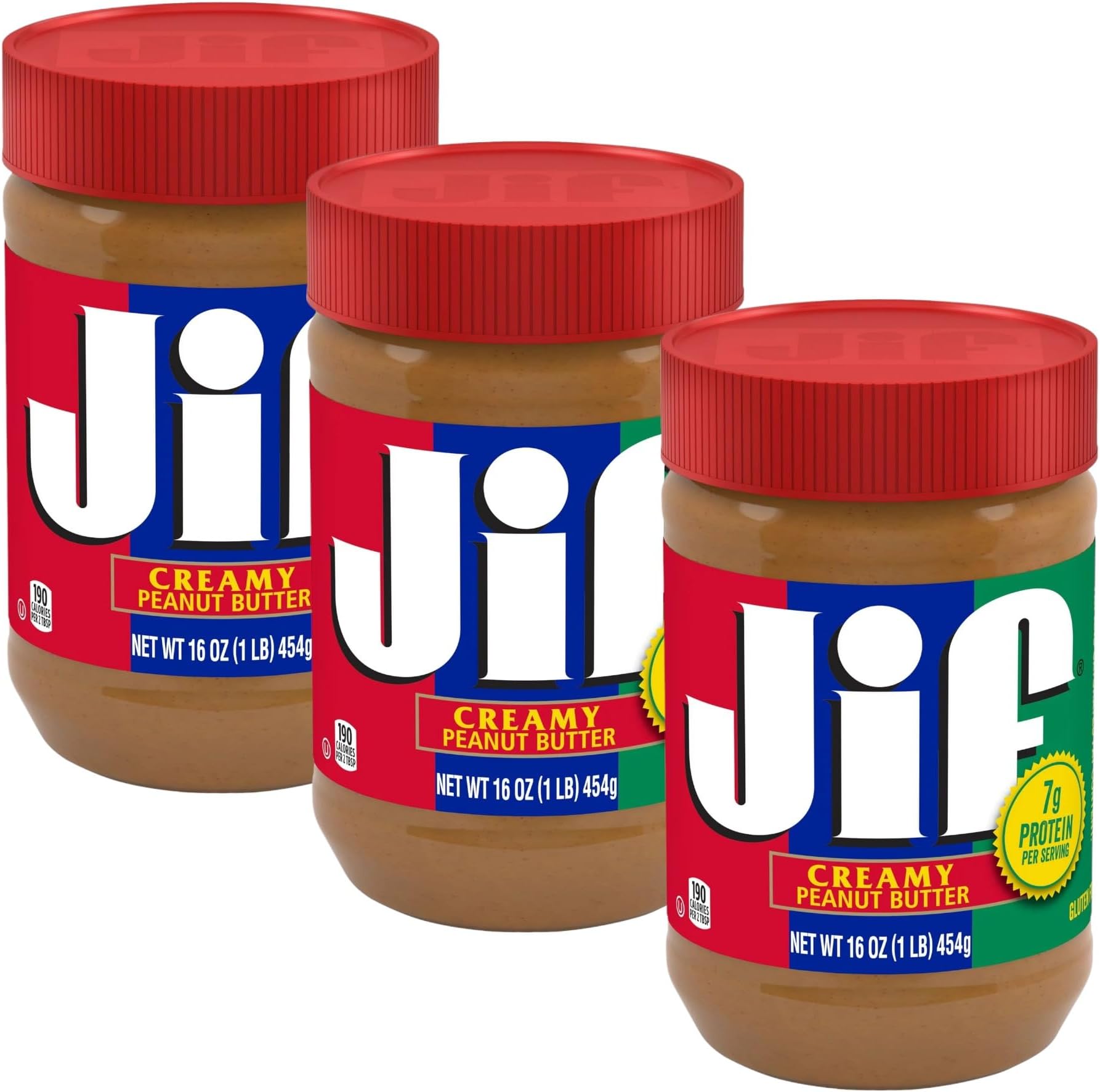 (3 Pack) Jif Creamy Peanut Butter | Gluten Free | 454g