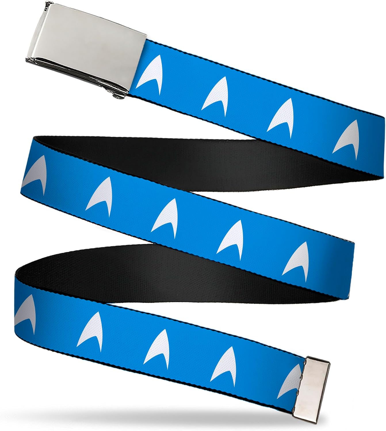 Adjustable Belt, Clamp Buckle, Cut-to-Fit, Star Trek Starfleet Insignia Blue White