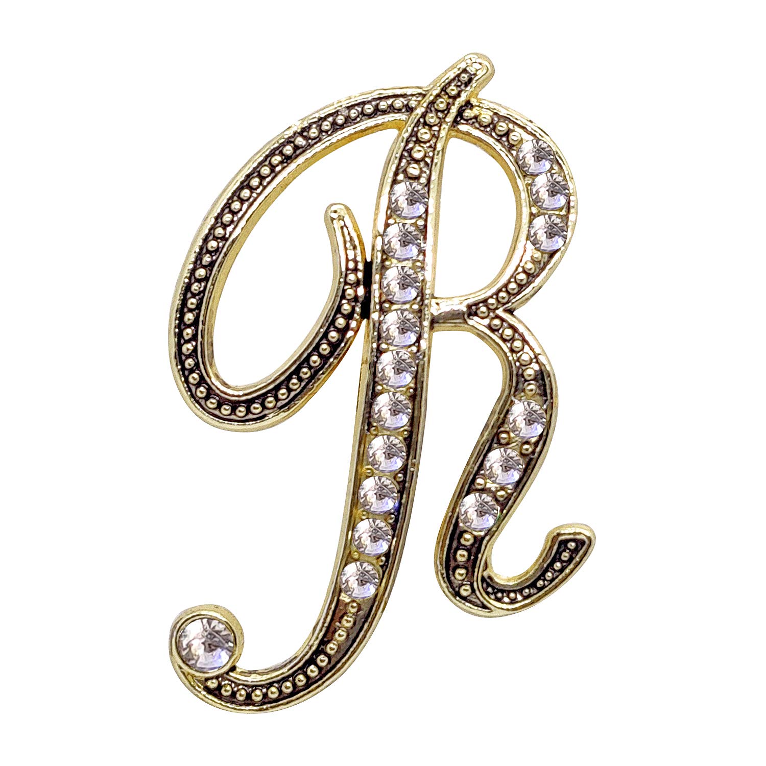 FURE R Initial Metal Brooch (Antique Golden) for Men & Women (B089FB6J8G) Amazon Price History, Amazon Price Tracker