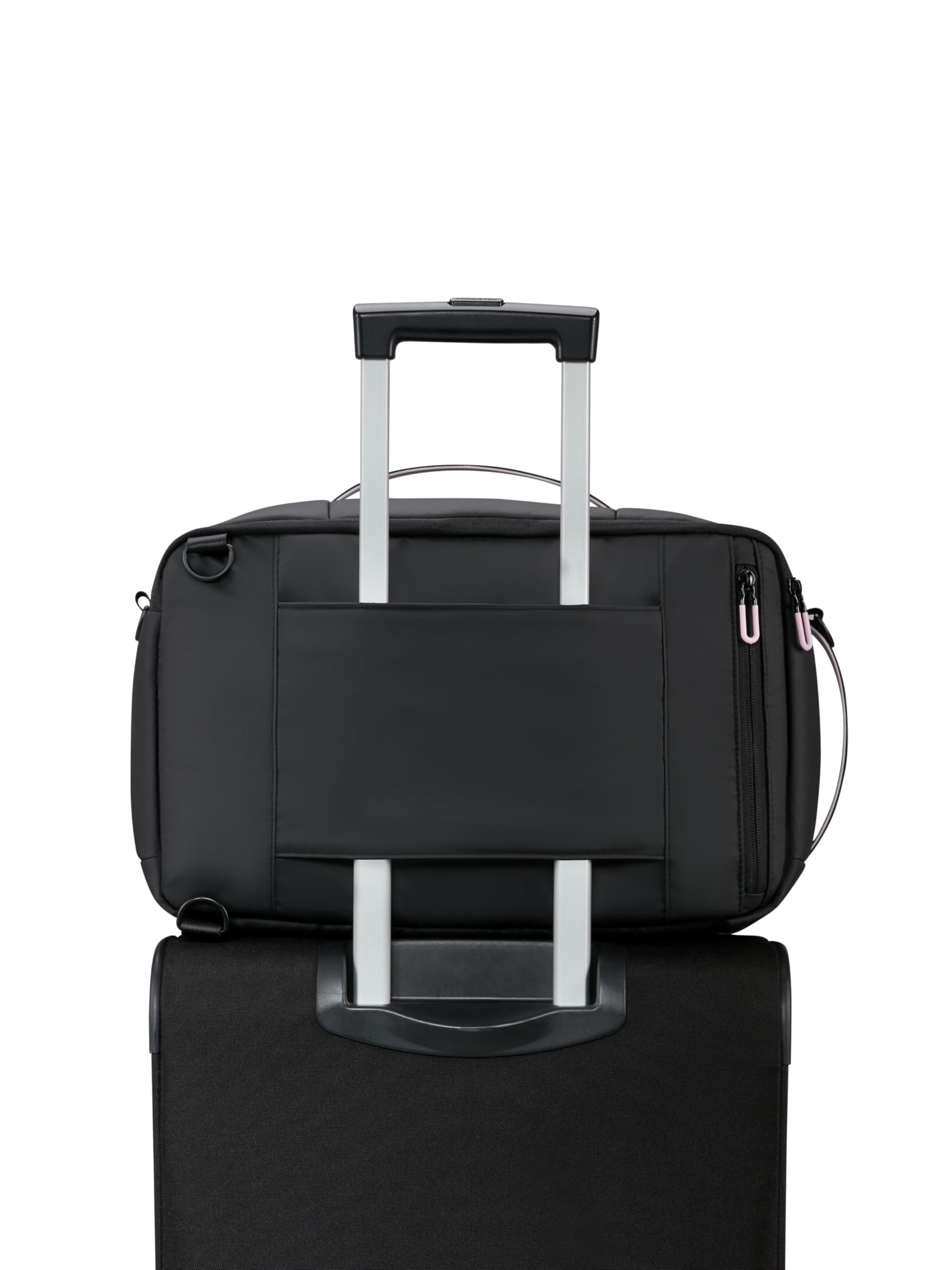 American Tourister Puffypop - Bagaglio a Mano da Sottosedile Donna (40 x 25 x 20 cm, 21 L, 0.70 kg) - Borsa da Cabina Versatile 3-Way, Zaino Aereo con Scomparto Laptop 14" - Nero