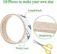 Vista 97 de Tiras de fieltro con respaldo adhesivo, tiras de fieltro adhesivas, paquete de 4 rollos de fieltro 1/2 x 60 pulgadas, cinta de fieltro beige