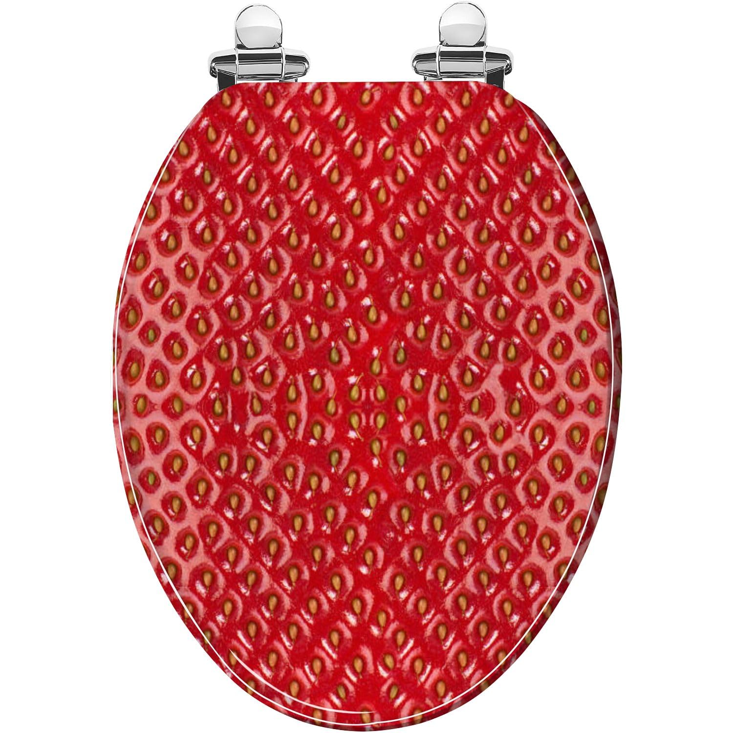 Elongated Toilet Seat Strawberry texture Resin Toilet Seat