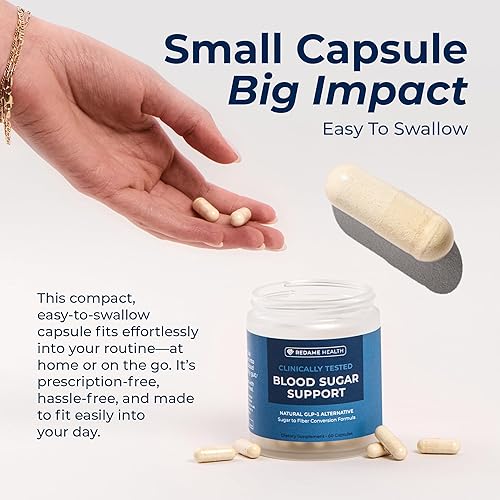 Miniatura 8 de Redame Health Suplemento de apoyo para el azúcar en la sangre, suplemento de apoyo de glucosa con hoja de alcachofa, raíz de jengibre y mezcla