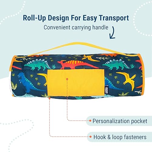 Miniatura 3 de Wildkin Tapete de microfibra para siesta de 43 pulgadas con almohada reutilizable para niños y niñas, ideal para guardería y preescolar, tapete de