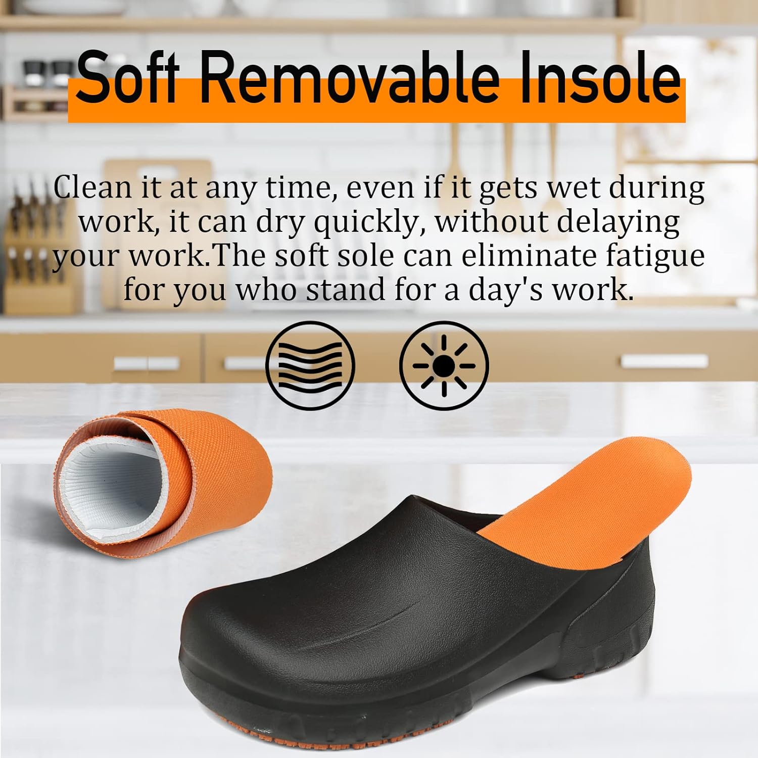 ZEENXIUYA Chef Shoes for Men Zapatos para Cocina Hombres Non Slip Work Shoes Women Clogs Comfortable Nursing Shoe for Food Service Unisex for Kitchen Office Seaside Black