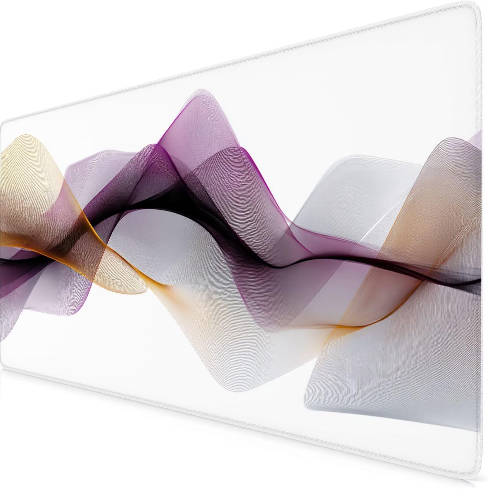 Tappetino Mouse Gaming Bianco Tappetino Mouse XXL 1500x800x3mm Sottomano Scrivania Grande Sciarpa Di Seta Bordi Cuciti, Confortevole e Resistente, Resistente ai Liquidi, Mousepad per Ufficio K7-968