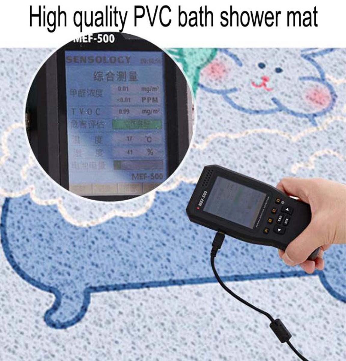 Tapis de Douche d'angle, Tapis de Bain en PVC Doux Anti-moisissure et loofah pour salles de Bain et douches, 80 x 80 cm, antidérapant, séchage Rapide