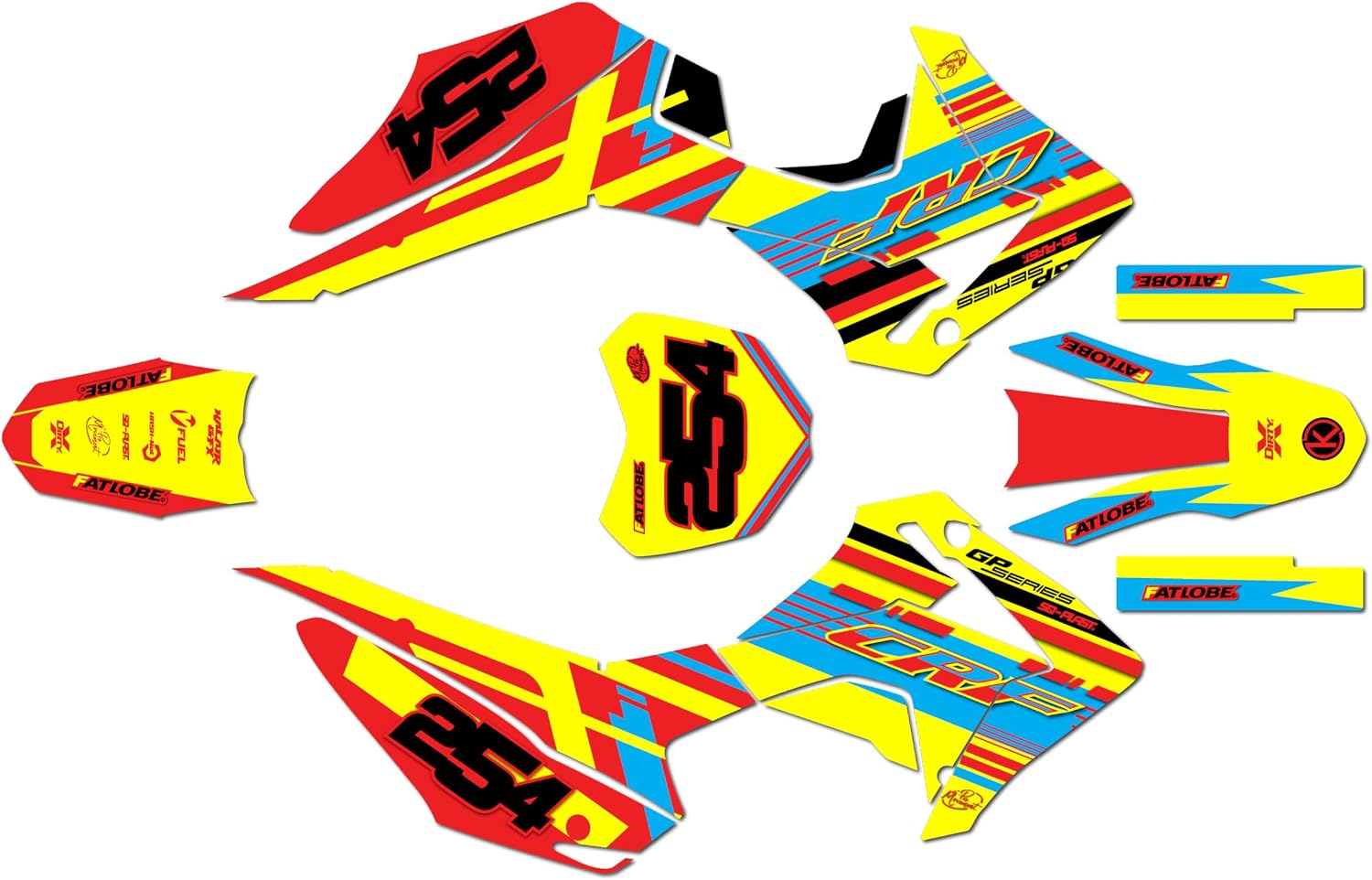 Graphics Kit for Honda CRF110F (2013-2018) Redeemer Series Yellow 21 Mil - Pro Edition - Dirt Pit Bike Motorcycle Sticker, Dirtbike Racing Decal Motocross Accessories no-Plastics