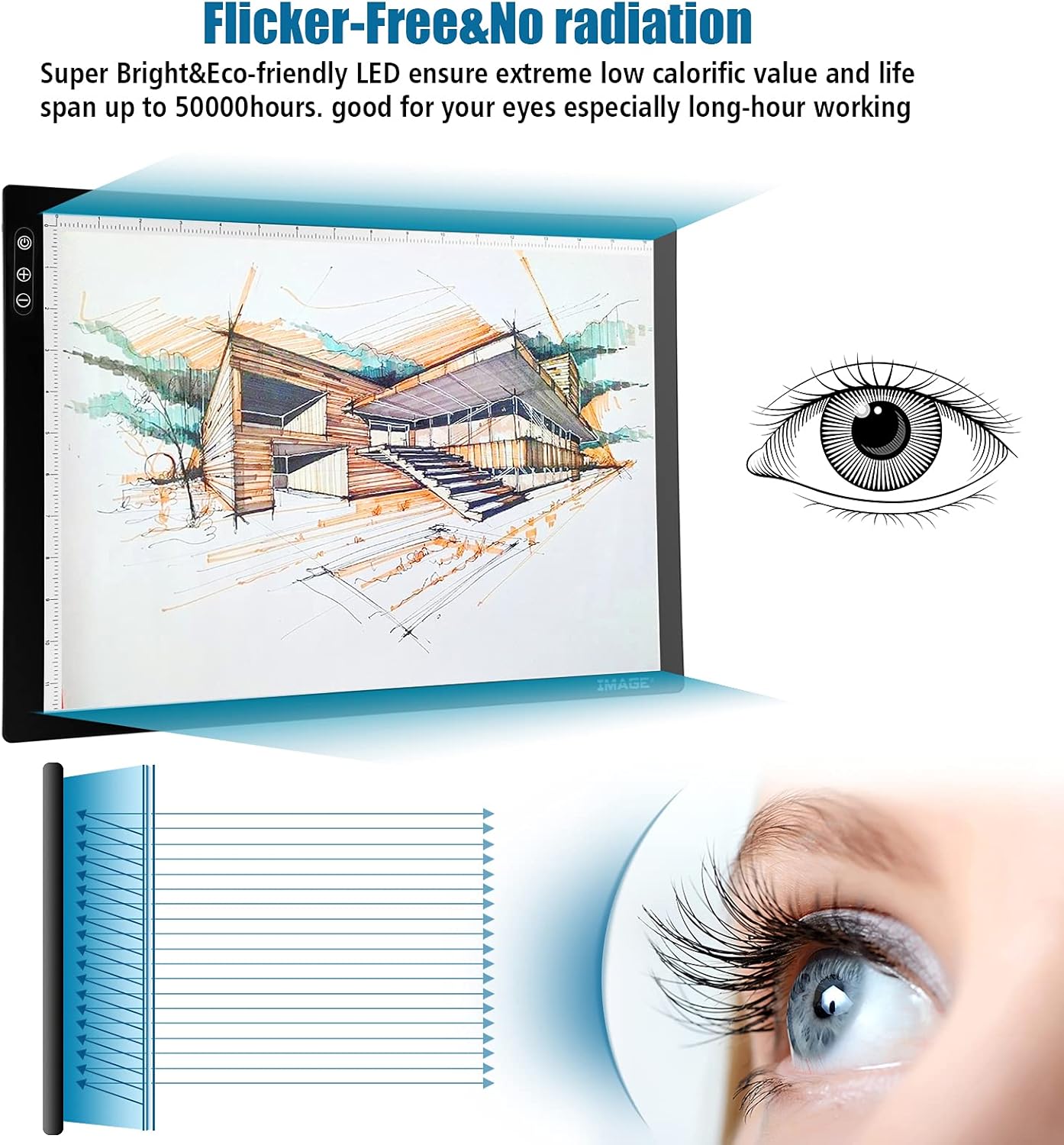 A3 Magnetic Light Pad for Diamond Painting, Physical Buttons Control Ultra-Thin Light Box Artcraft Tracing Light Board for 5D Diamond Painting Tatoo Pad Animation,Sketching, Designing, Stencilling