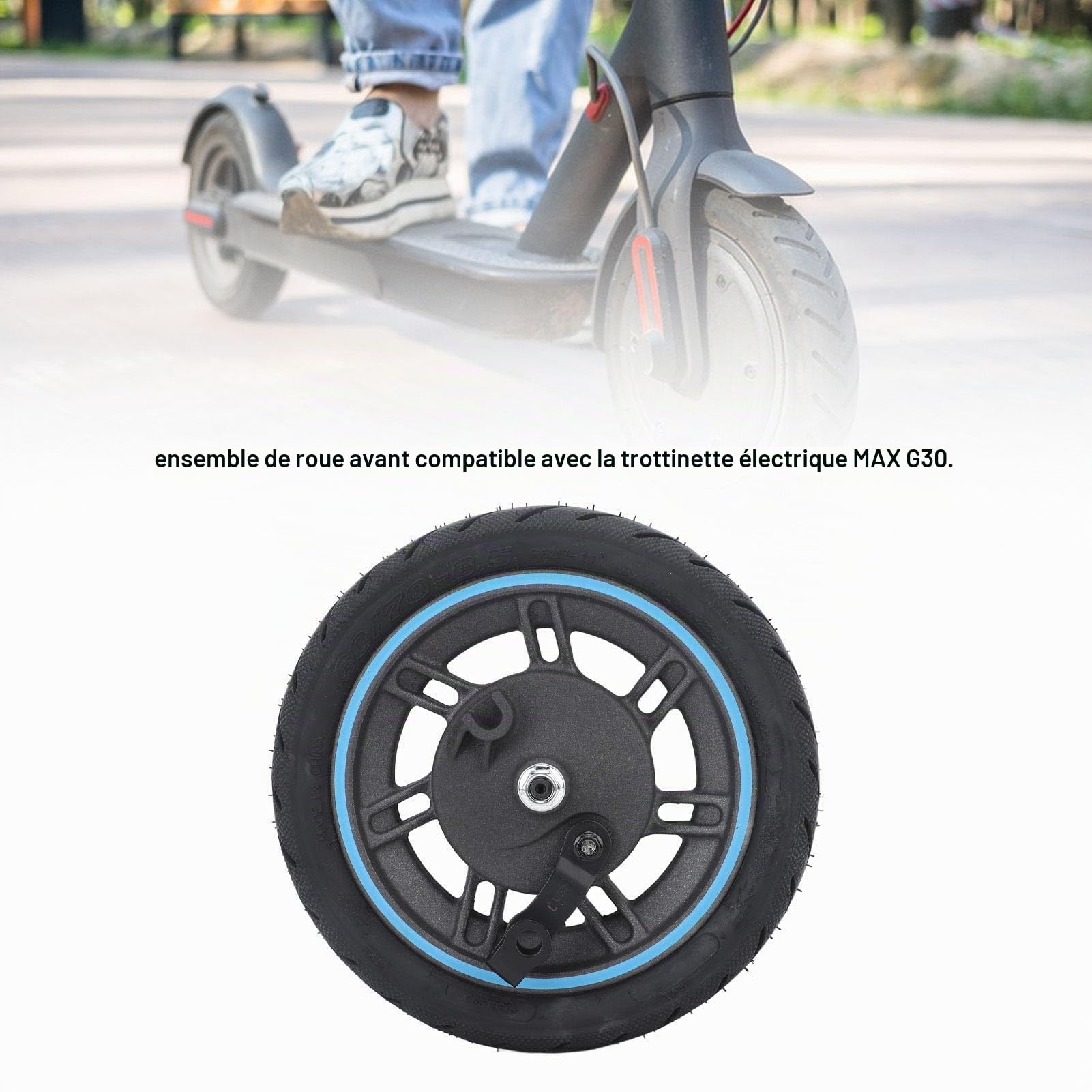 BuyWeek Roue Avant de Trotinette Électrique pour MAX G30D, Remplacement de Pneu Sous Vide de Roue Avant de Scooter électrique Antidérapant Antidéflagrant