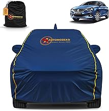 Maruti Baleno 100% Waterproof Car Cover (Midnight Blue) 6LYR HDPE 200gsm Strong Fabric for All Weather Protection, Mirror & Antenna Pocket, Cotton Layer Cover, Adjustable Elastic Straps