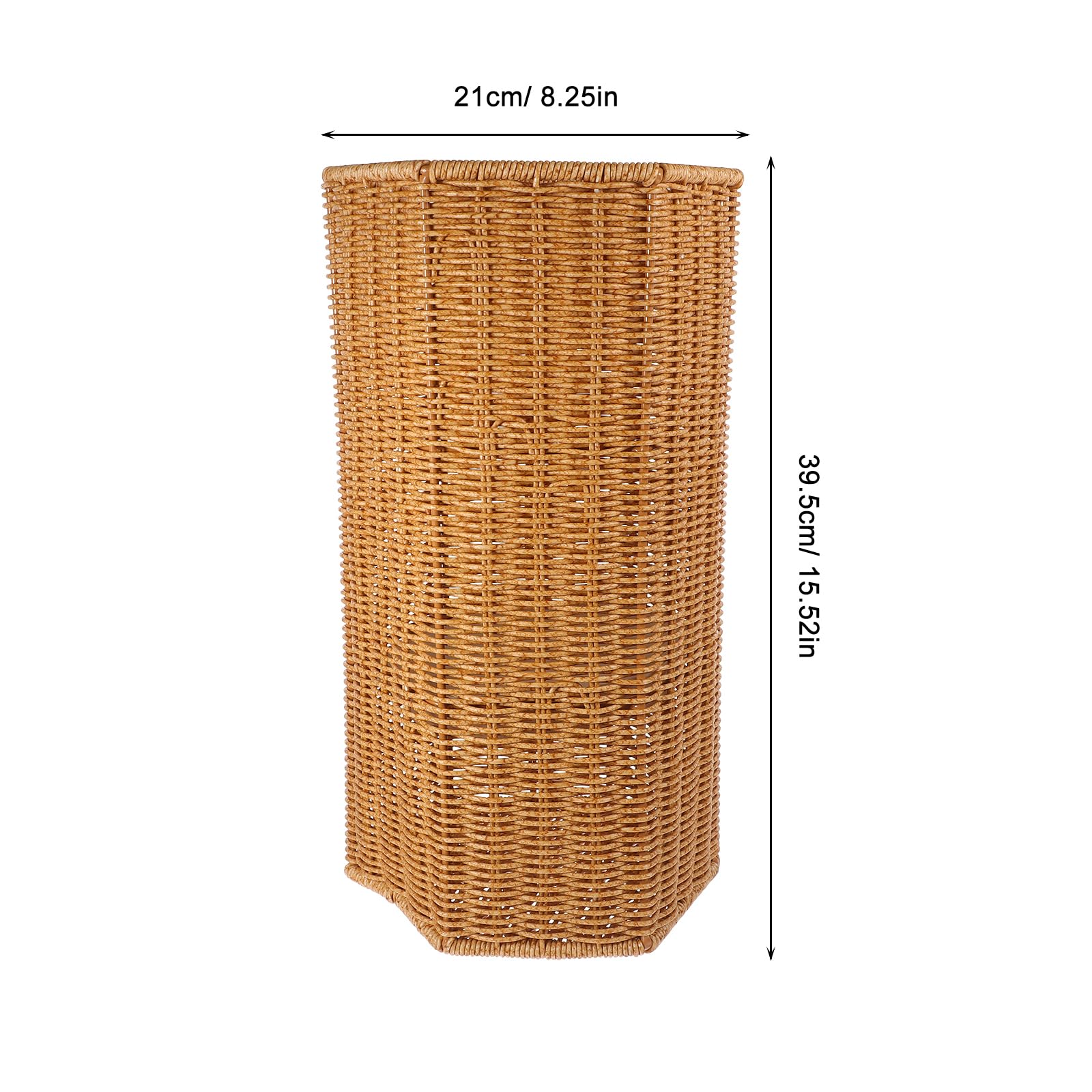 Portaombrelli in Rattan Artificiale 15.55X7.87X7.48In Supporto Ombrello Per Ingresso Casa Ufficio Contenitore Versatile Per Ombrelli Lunghi Pieghevoli E Tappetini Yoga